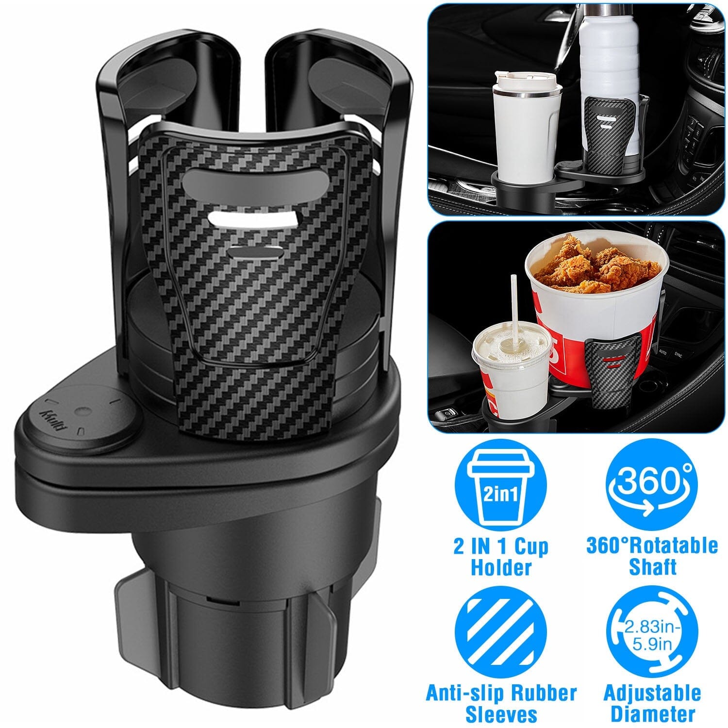 2-in-1 Universal Car Cup Mount Holder Automotive - DailySale