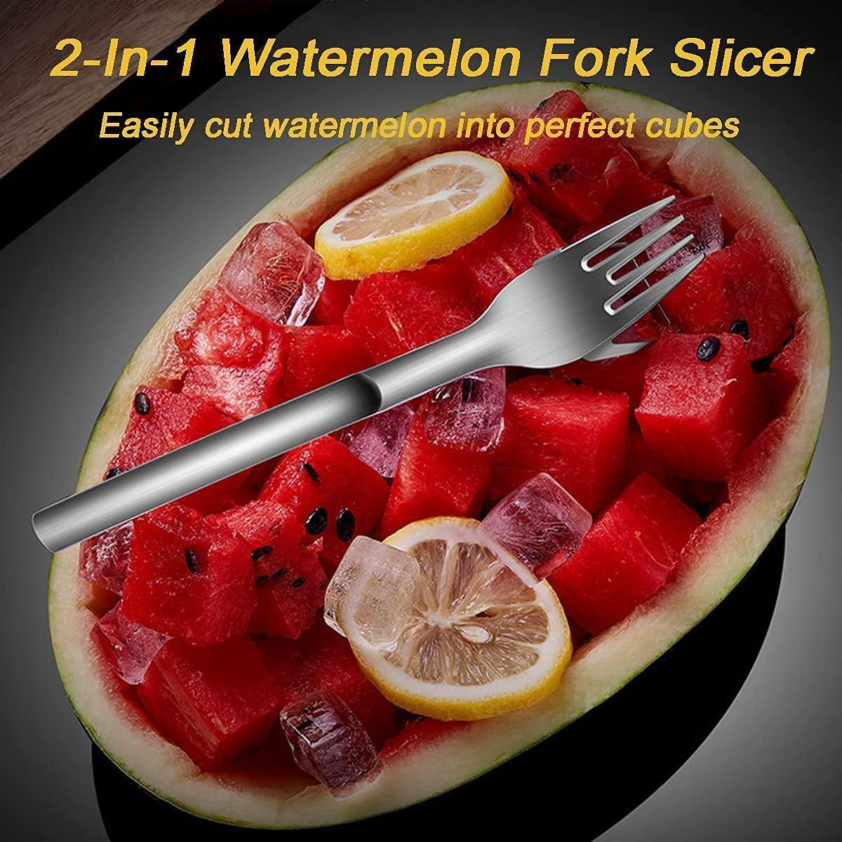2-in-1 Watermelon Fork Slicer, Watermelon Slicer Cutter, Stainless