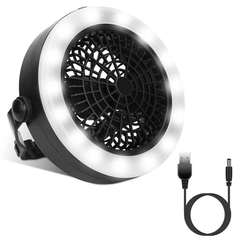 2-in1 Outdoor Battery/USB Operated Portable Camping LED Fan Sports & Outdoors - DailySale