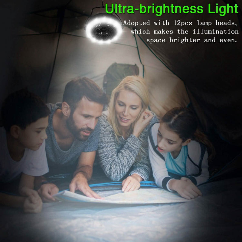 2-in1 Outdoor Battery/USB Operated Portable Camping LED Fan Sports & Outdoors - DailySale
