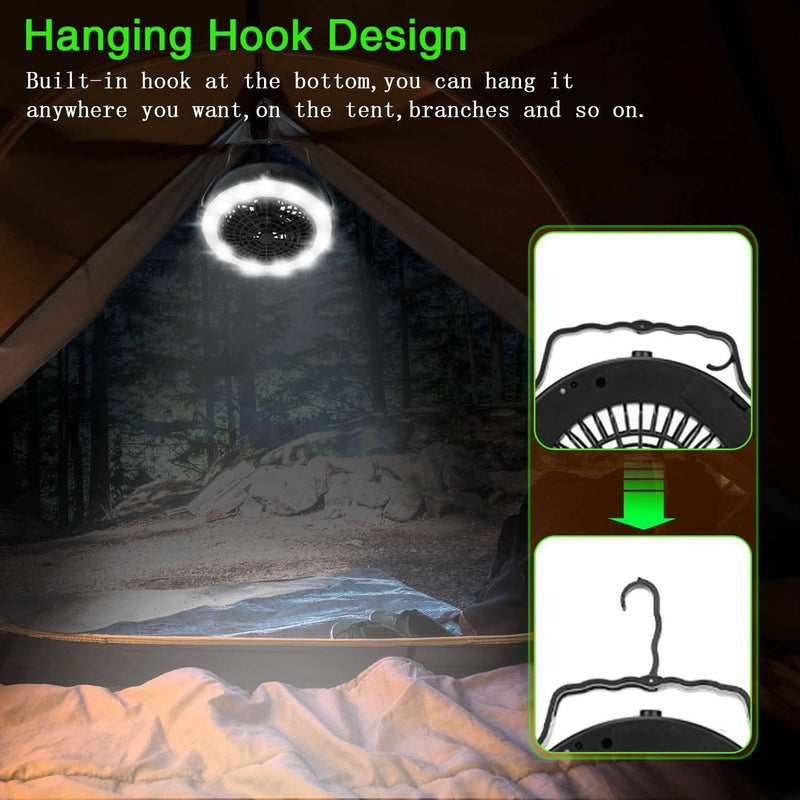2-in1 Outdoor Battery/USB Operated Portable Camping LED Fan Sports & Outdoors - DailySale