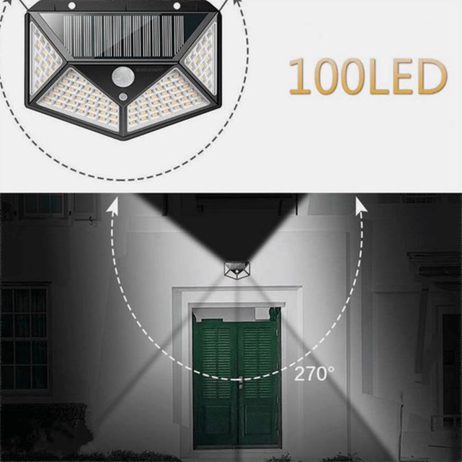 2-Pack: 100-LED Solar Powered Motion Sensor Lights With 270° Wide Angle Lighting & Decor - DailySale