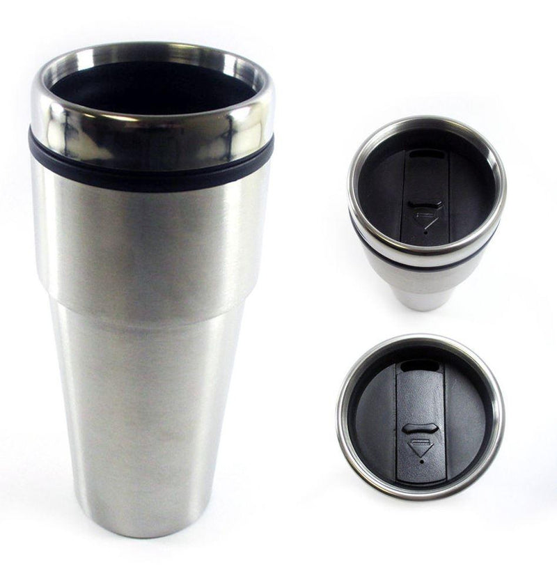 2-Pack: 16oz Cup Insulated Coffee Travel Mug Stainless Steel Double Wall Thermos Tumbler Home Essentials - DailySale