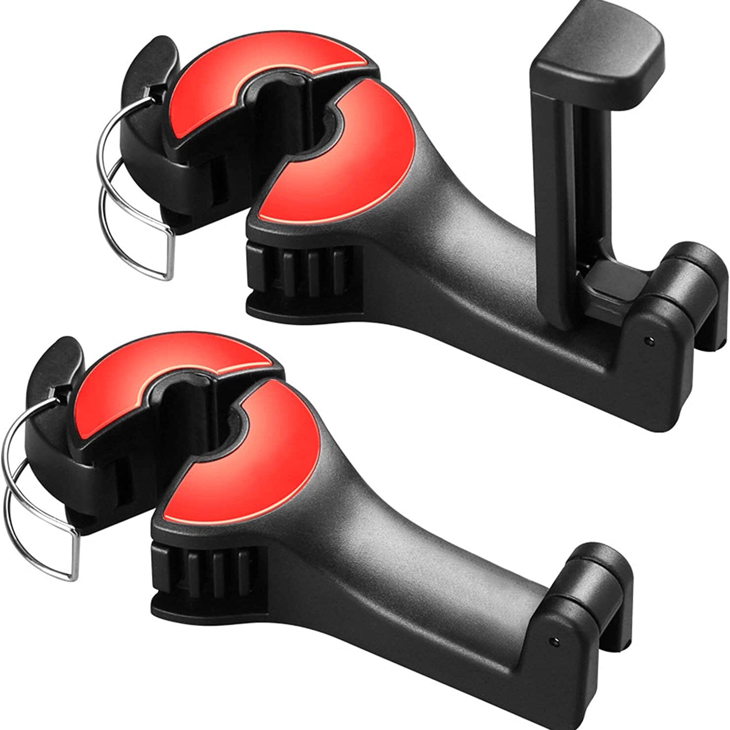 2-Pack: 2-in-1 Car Seat Hooks for Purses and Bags with Phone Holder