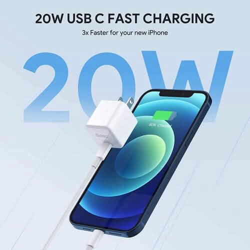 2-Pack: 20W iPhone Fast Charger Type C Wall Charging Adapter Mobile Accessories - DailySale