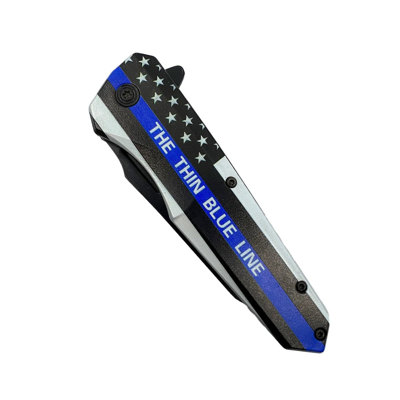2-Pack: 3" Thin Blue Line Knife With ABS Handle Tactical - DailySale