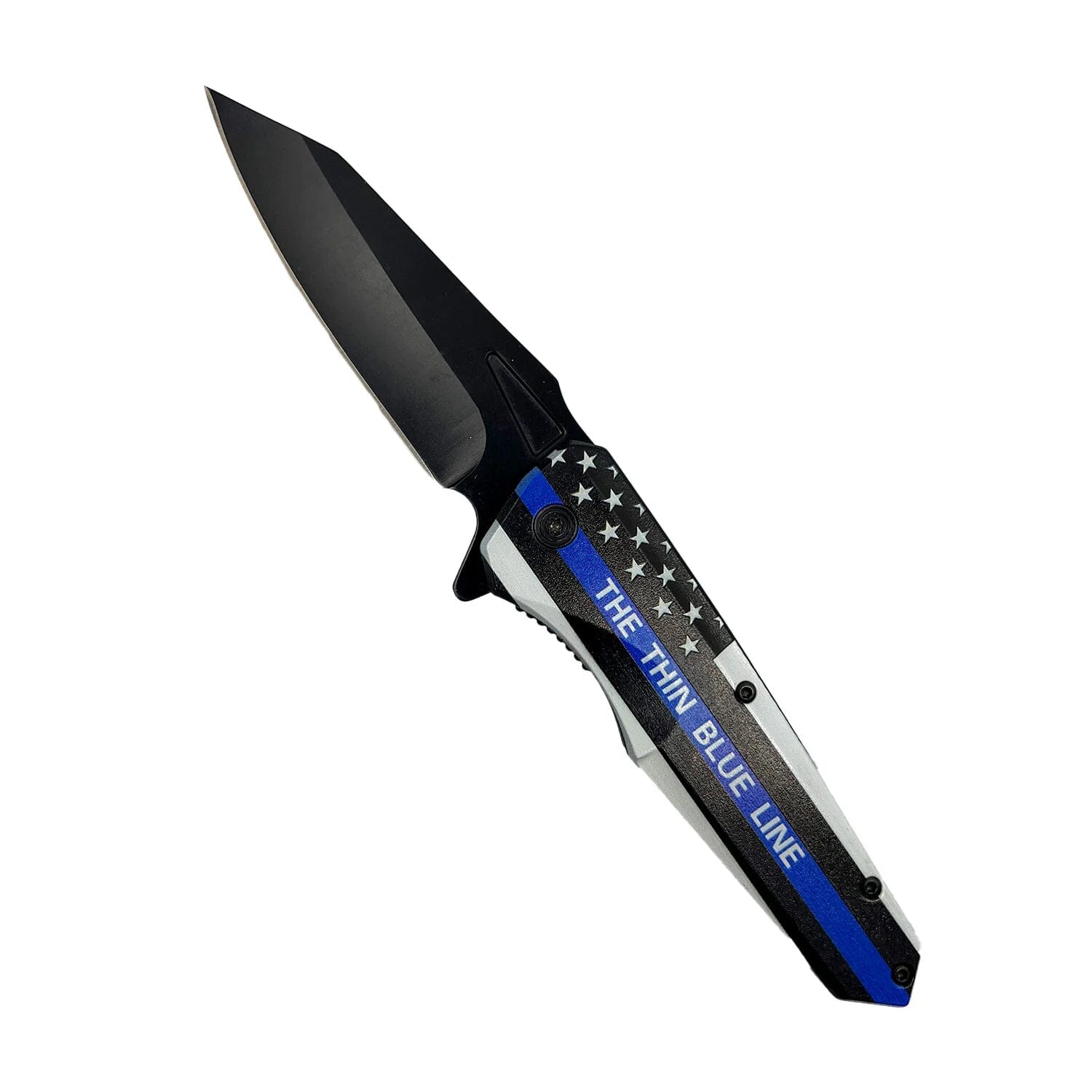 2-Pack: 3" Thin Blue Line Knife With ABS Handle Tactical - DailySale