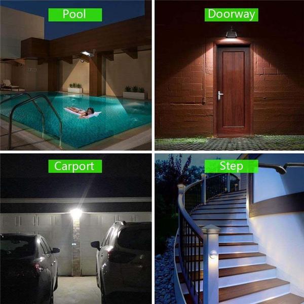 2-Pack: 36 LED Solar Powered Motion Sensor Wall Lamp Outdoor Lighting - DailySale