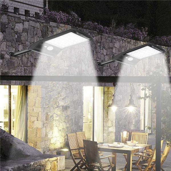 2-Pack: 36 LED Solar Powered Motion Sensor Wall Lamp Outdoor Lighting - DailySale