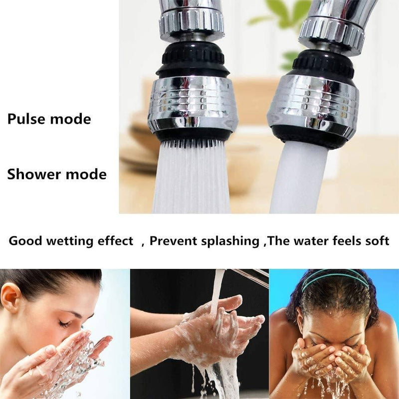 2-Pack: 360 Degree Swivel Faucet Aerator Deluxe Water Saving Faucet Sprayer Home Improvement - DailySale