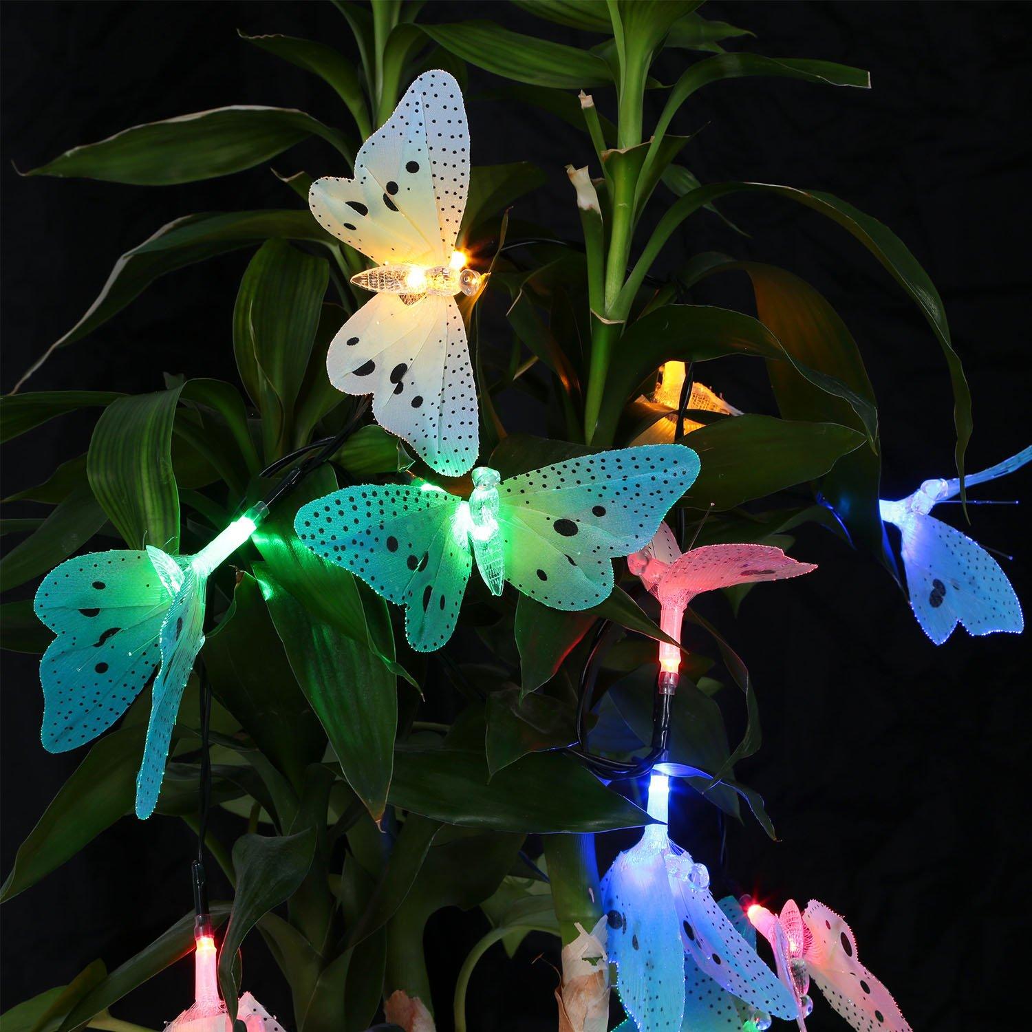 2-Pack: 3.8M Solar String Butterfly Lights Garden & Patio - DailySale