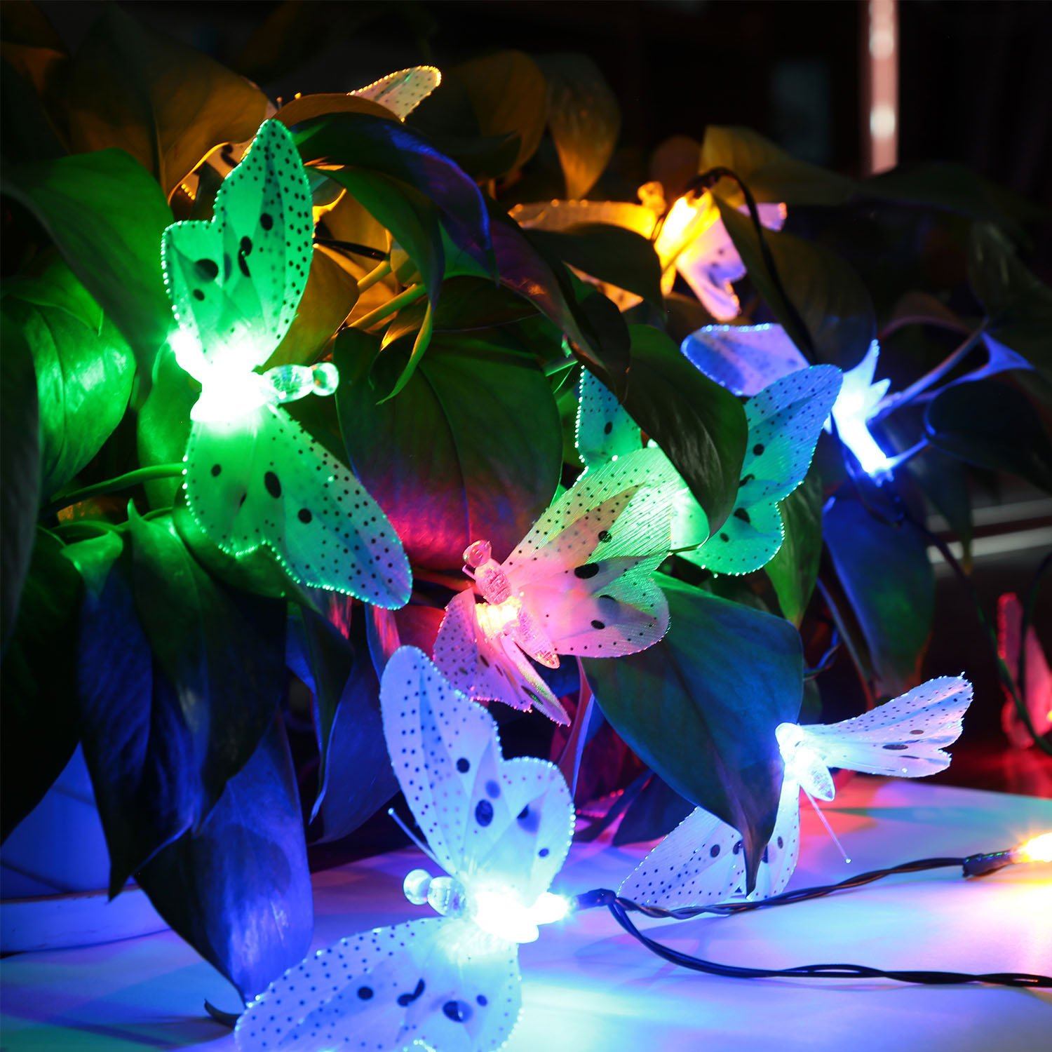 2-Pack: 3.8M Solar String Butterfly Lights Garden & Patio - DailySale