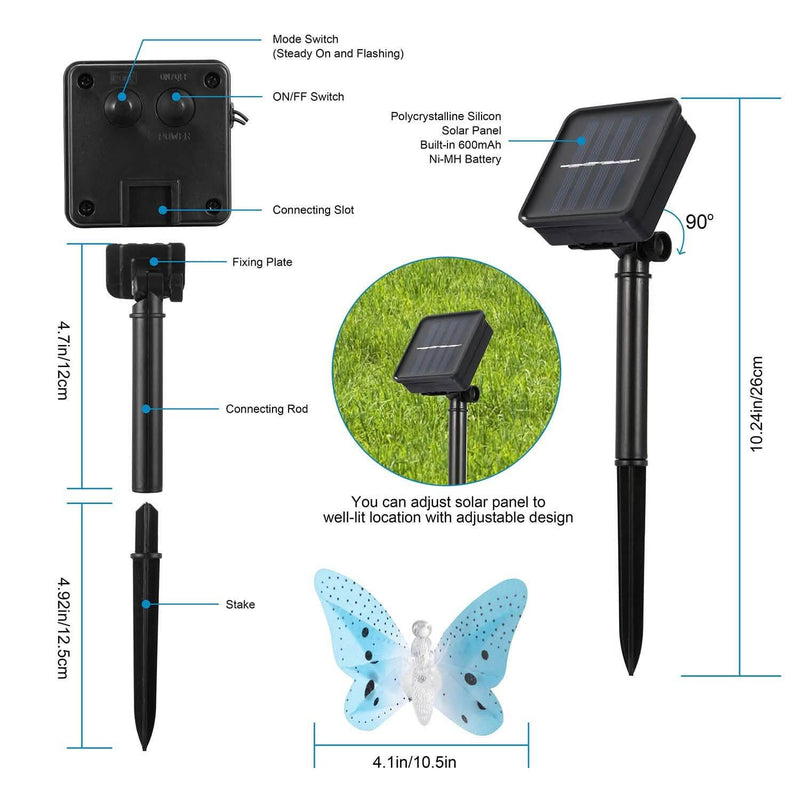 2-Pack: 3.8M Solar String Butterfly Lights Garden & Patio - DailySale