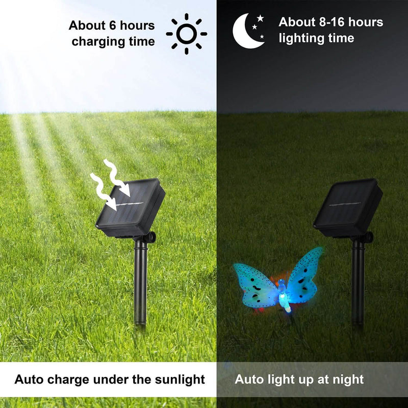 2-Pack: 3.8M Solar String Butterfly Lights Garden & Patio - DailySale