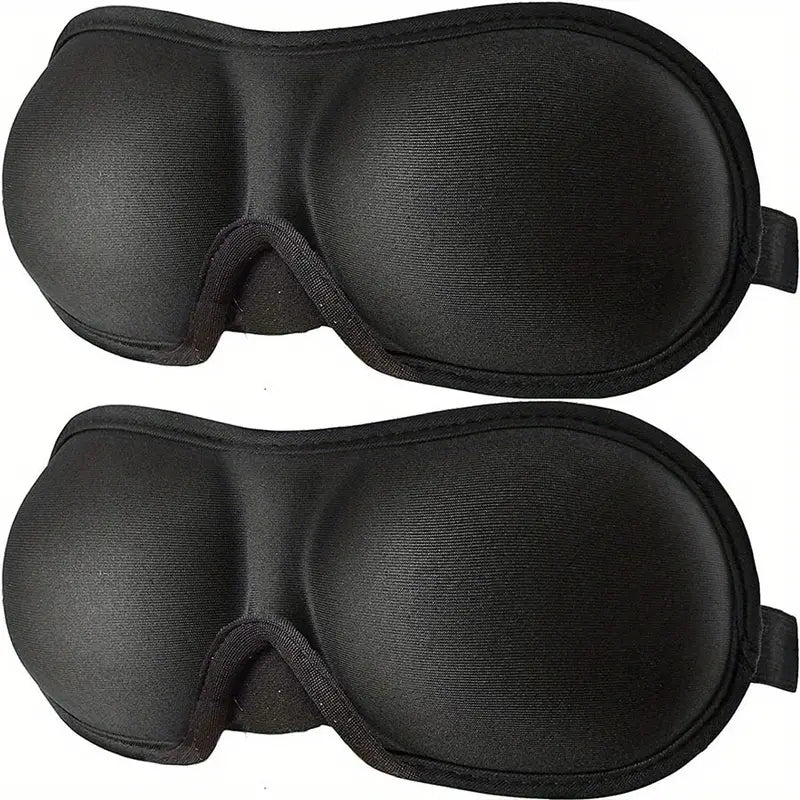 2-Pack: 3D Eye mask for Sleeping Wellness Black/Black - DailySale