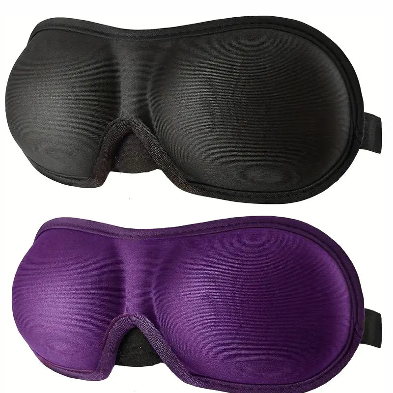 2-Pack: 3D Eye mask for Sleeping Wellness Black/Purple - DailySale