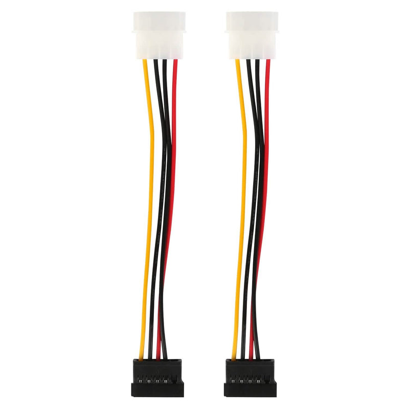 2-Pack: 4 Pin Male To 15Pin Female Data Cable Adapter Computer Accessories - DailySale