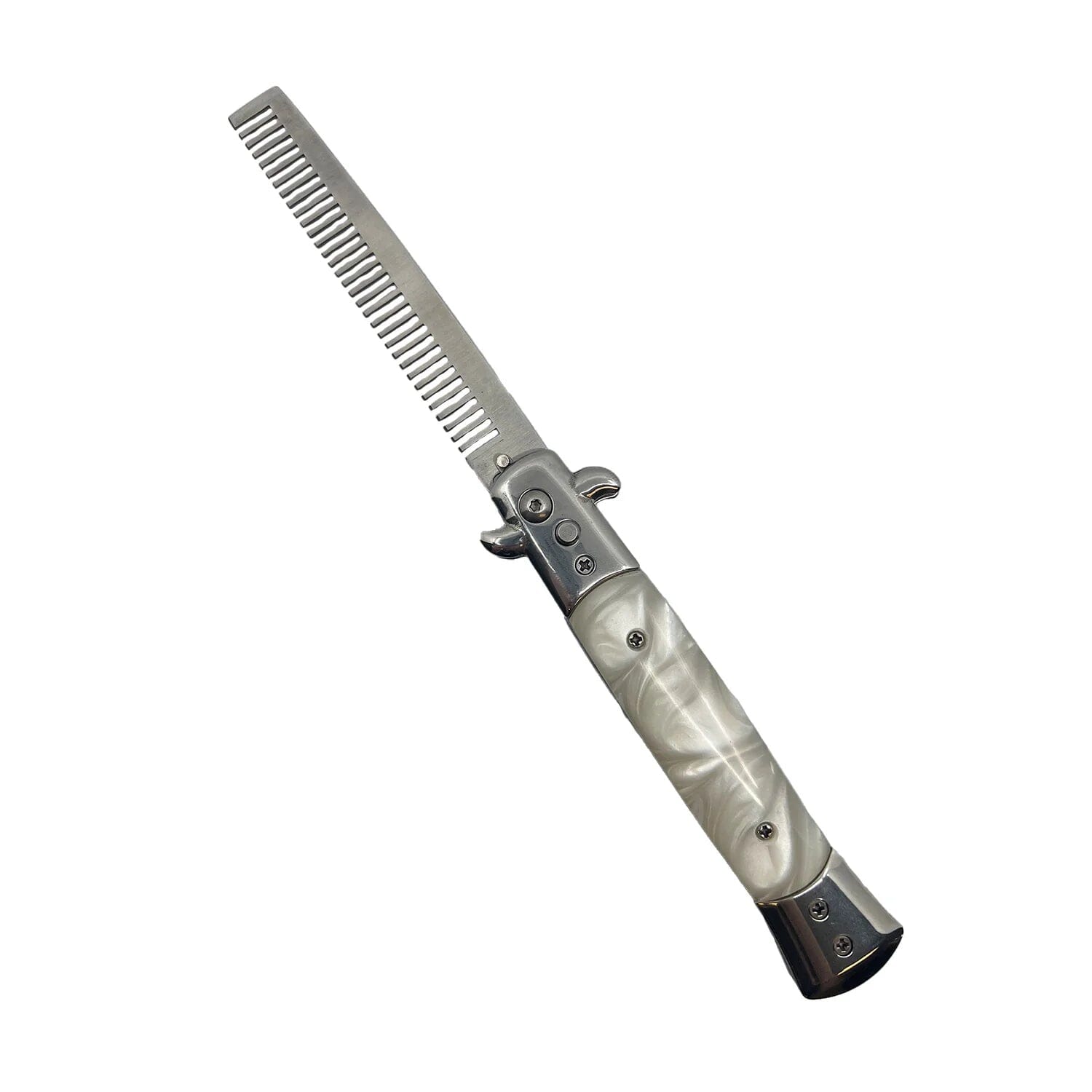 4" Stiletto Automatic Comb Knife, shown open against a white background