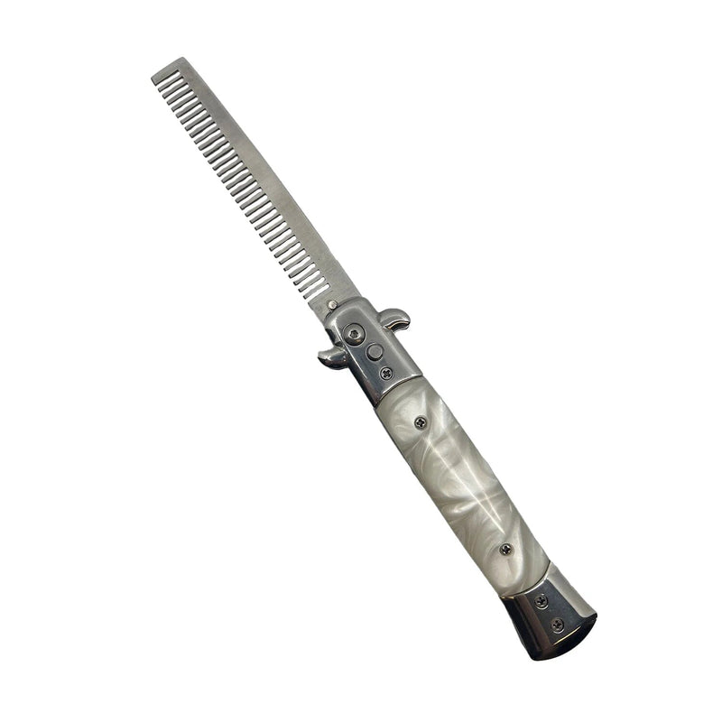 4" Stiletto Automatic Comb Knife, shown open against a white background