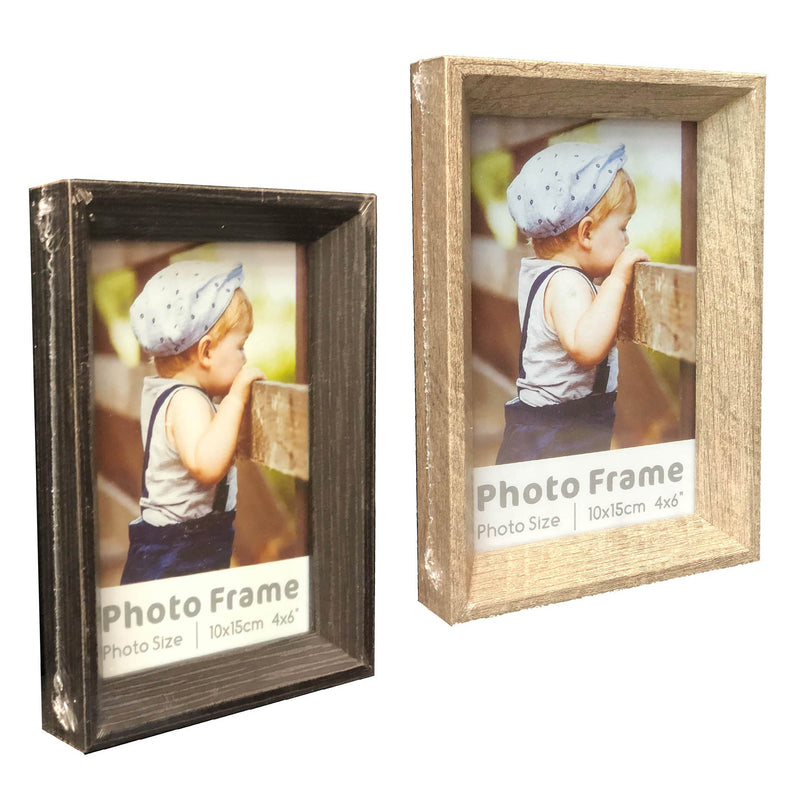 2-Pack: 4" x 6" Solid Wood Photo Frame with Hanger Hooks Furniture & Decor - DailySale