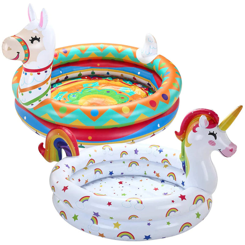 2-Pack: 47" Unicorn and Llama Inflatable Kiddie Pools Sports & Outdoors - DailySale