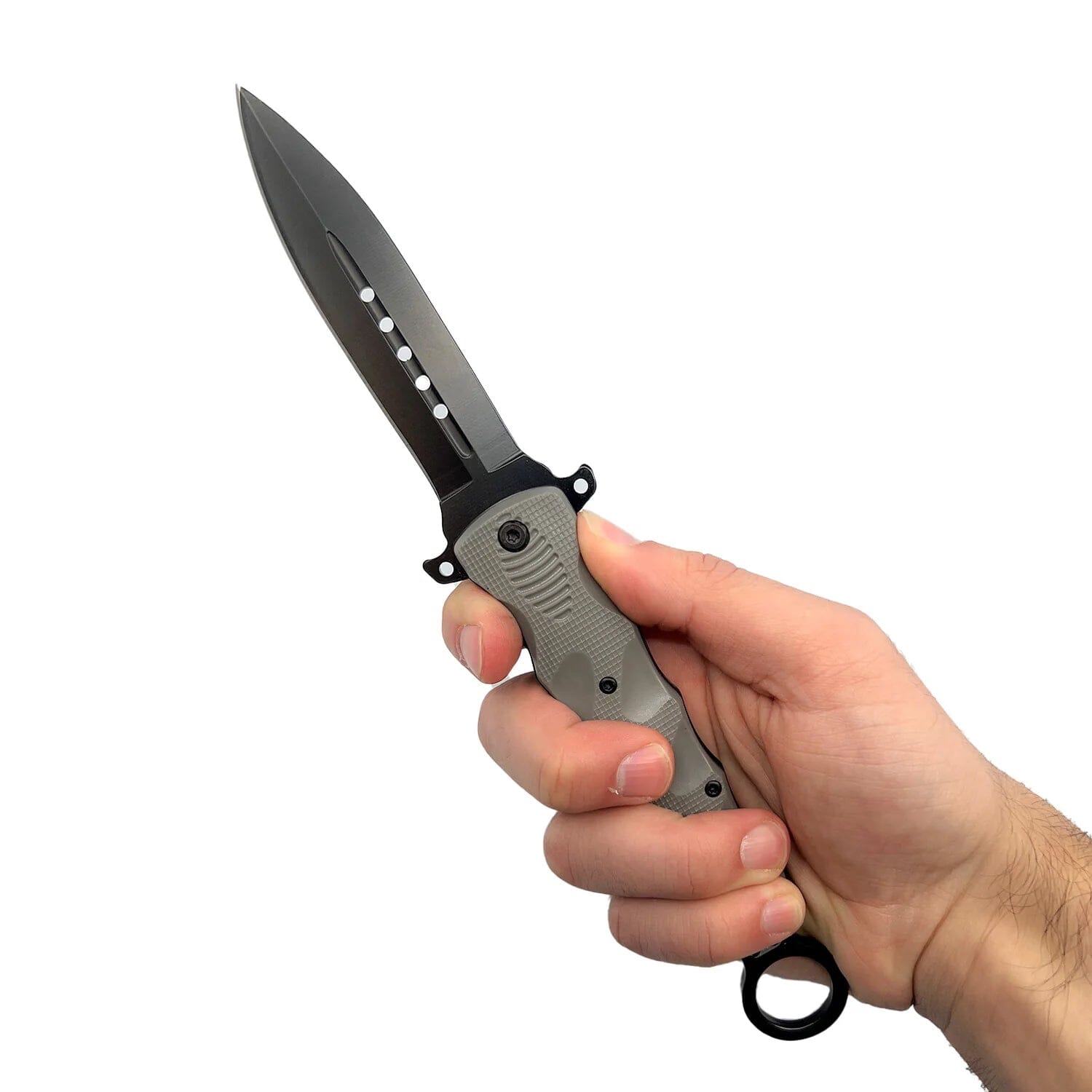 2-Pack: 6" Finger Loop Knife with ABS Handle Tactical - DailySale