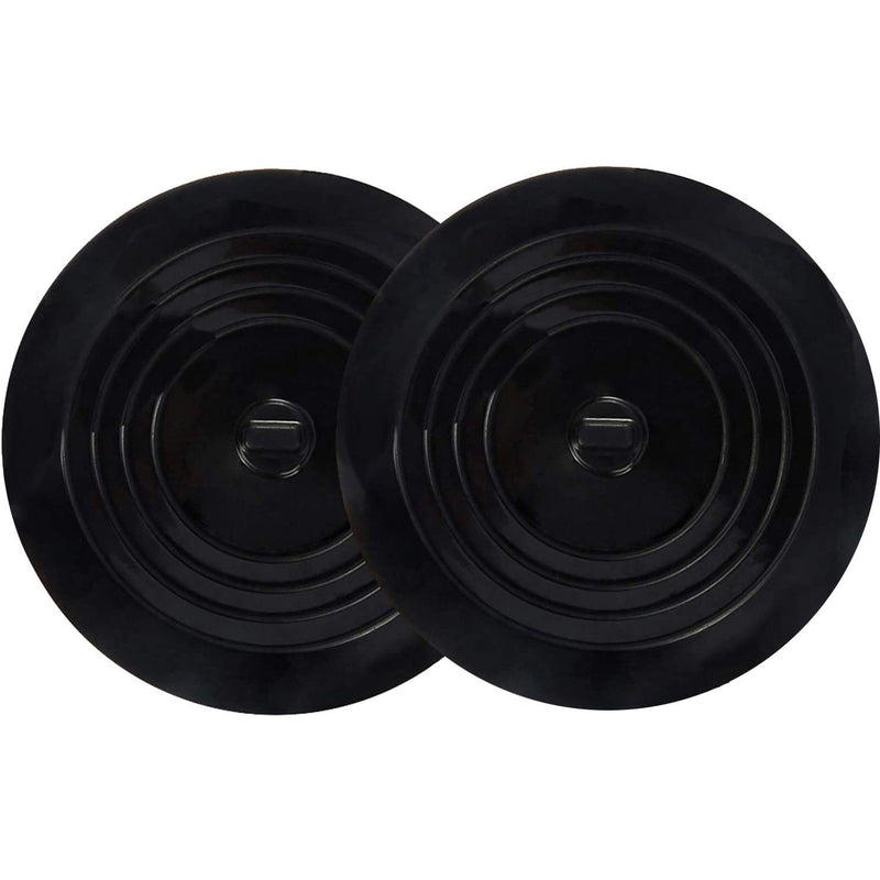 2-Pack: 6" Large Silicone Drain Plug Hair Stopper Flat Suction Cover Bath Black - DailySale