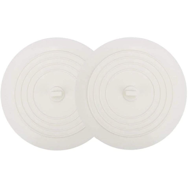 2-Pack: 6" Large Silicone Drain Plug Hair Stopper Flat Suction Cover Bath White - DailySale