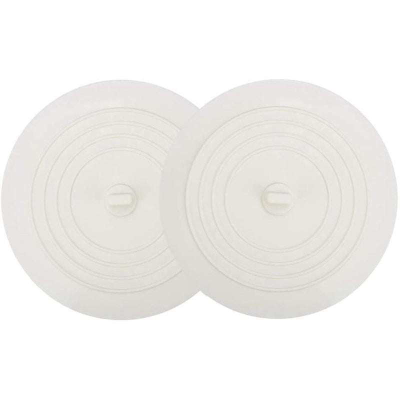 2-Pack: 6" Large Silicone Drain Plug Hair Stopper Flat Suction Cover Bath White - DailySale