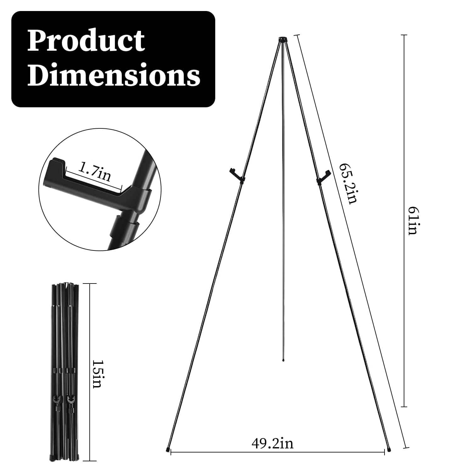 2-Pack: 61" Collapsible A Frame Tripod Easel Iron Alloy Drawing Stand Holiday Decor & Apparel - DailySale