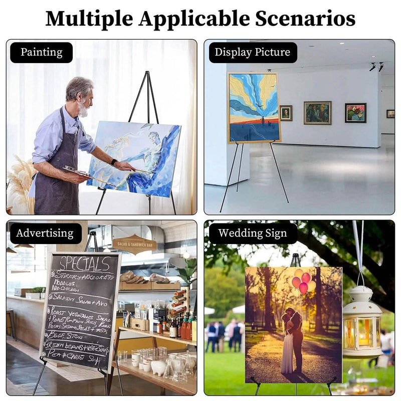 2-Pack: 61" Collapsible A Frame Tripod Easel Iron Alloy Drawing Stand Holiday Decor & Apparel - DailySale