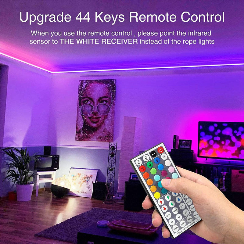 2-Pack: 65.6 Ft. RGB Strip Lights with 44 Mode Remote String & Fairy Lights - DailySale