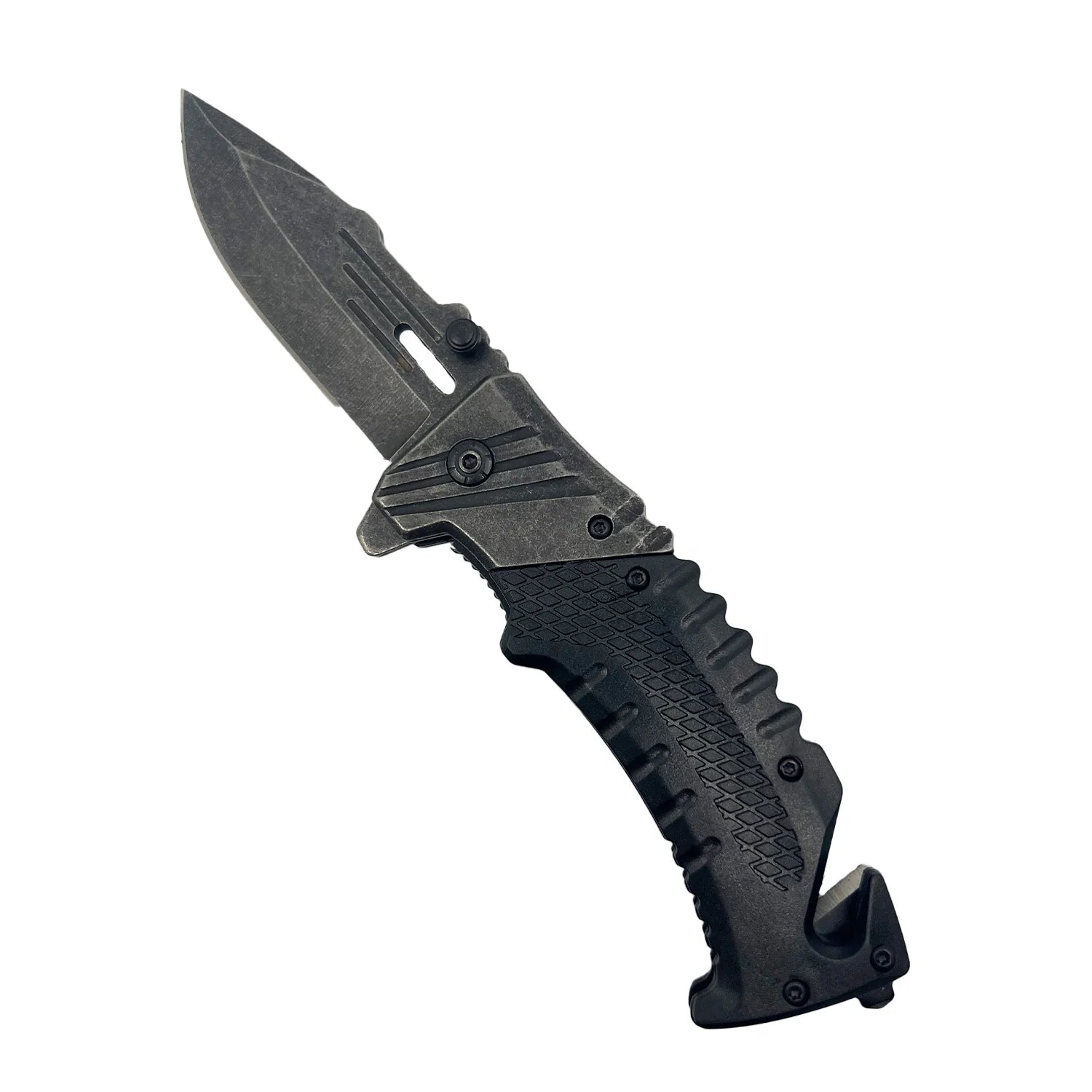 2-Pack: 7.10" Stonewashed Spring Assisted Knife Tactical - DailySale