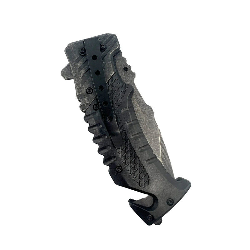 2-Pack: 7.10" Stonewashed Spring Assisted Knife Tactical - DailySale