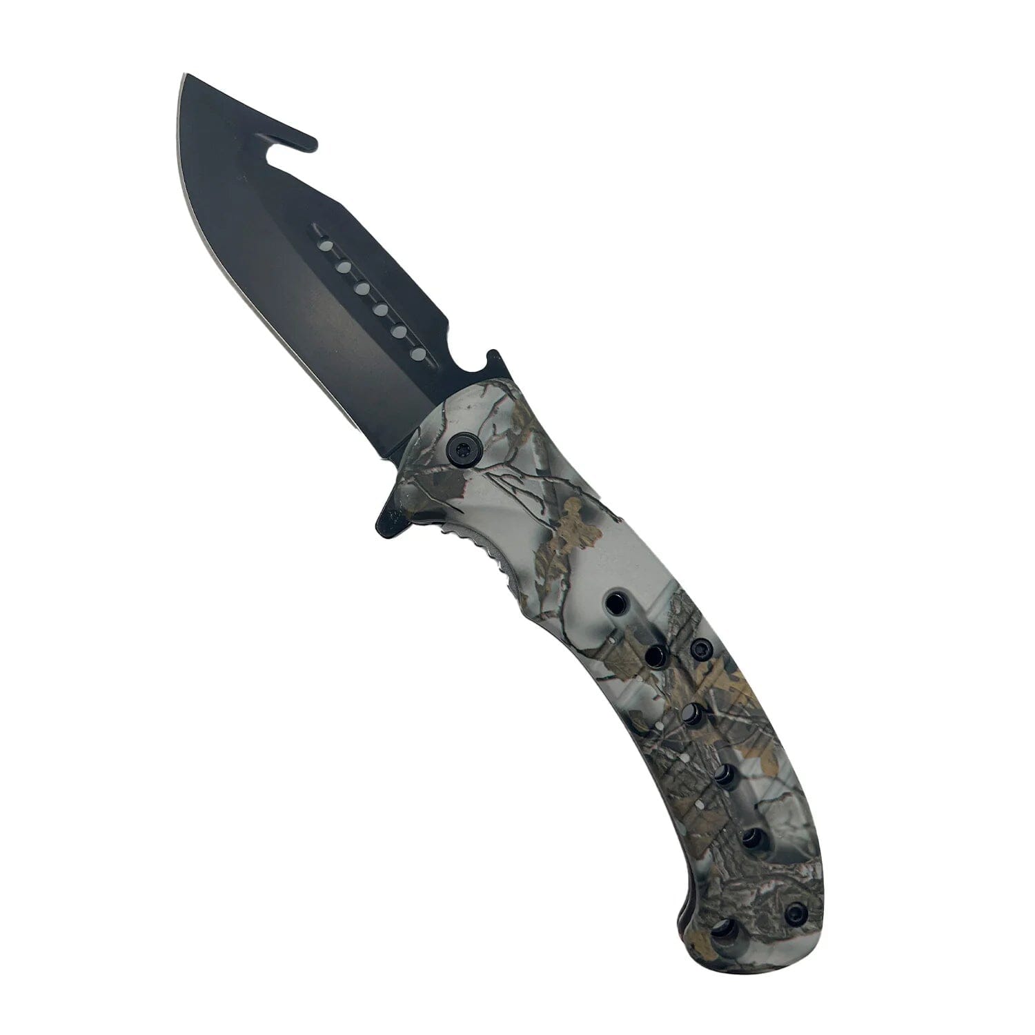 2-Pack: 8.75" Camo Spring Assisted Knife with ABS Handle Tactical - DailySale