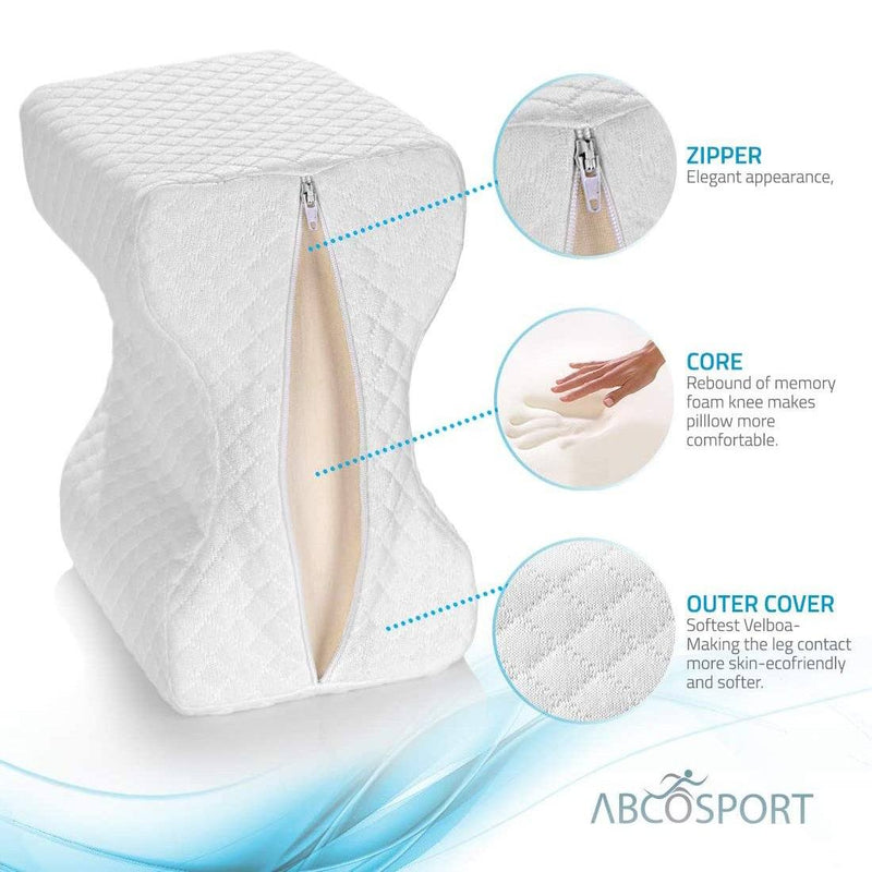2-Pack: Abco Tech Memory Foam Knee Pillow For Side Sleepers Wellness - DailySale
