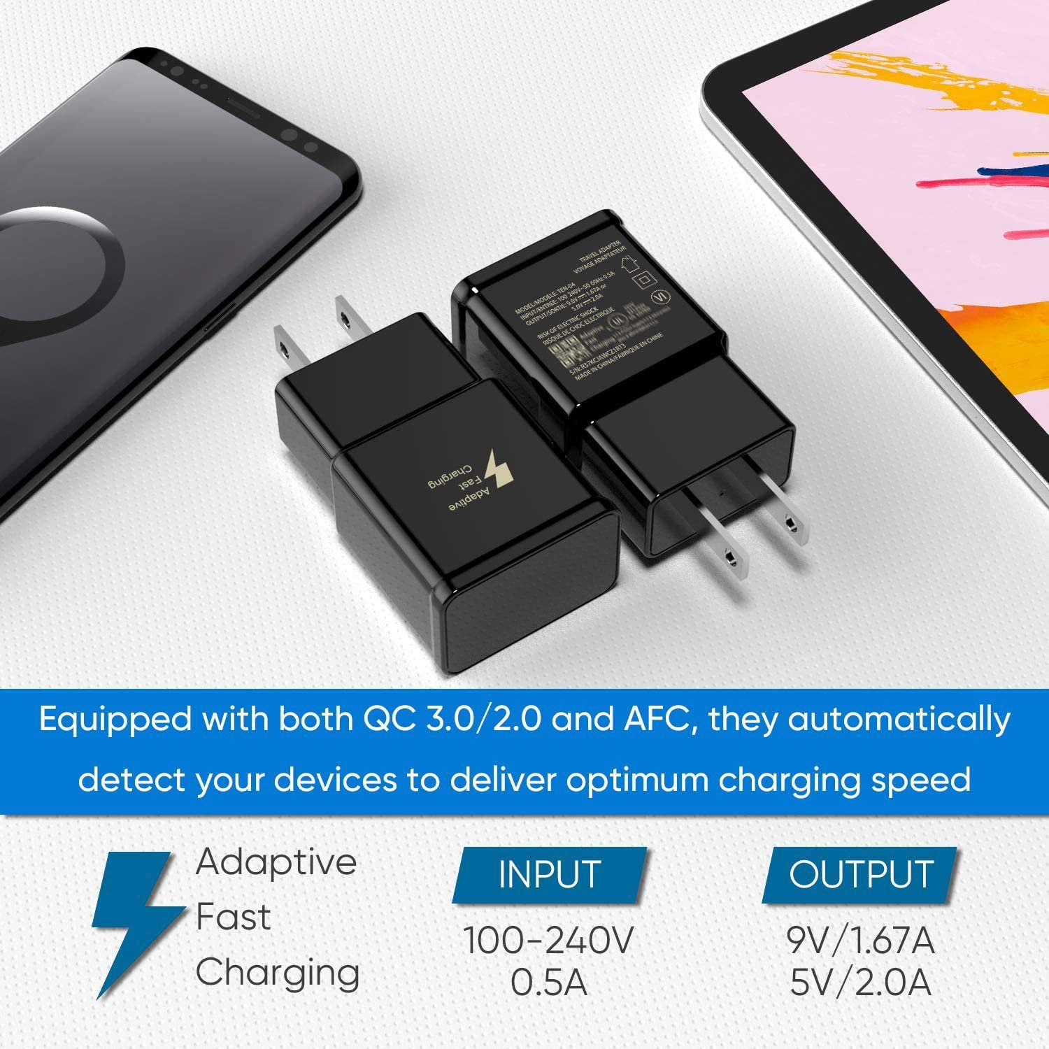 2-Pack: Adaptive Fast Charging Wall Charger Mobile Accessories - DailySale