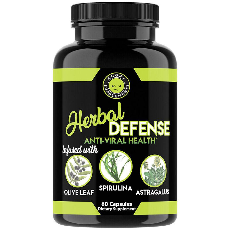 2-Pack: Angry Supplements Herbal Defense Anti Viral Immune Support, Spirulina Olive Leaf Wellness & Fitness - DailySale
