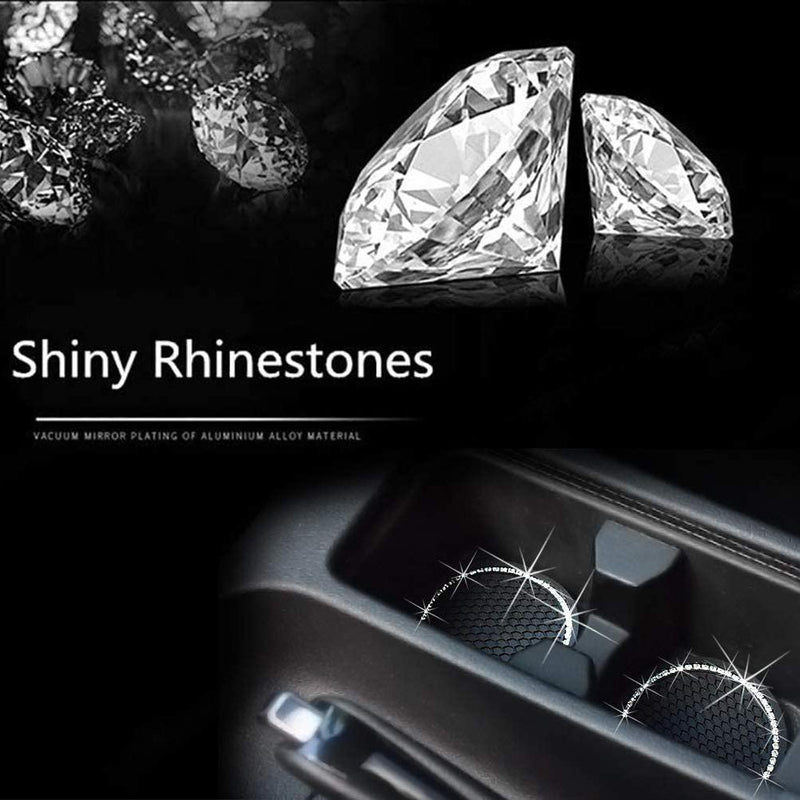 2-Pack: Anti-Slip Crystal Rhinestone Car Coaster Automotive - DailySale