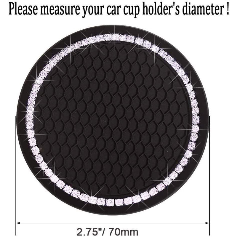 2-Pack: Anti-Slip Crystal Rhinestone Car Coaster Automotive - DailySale