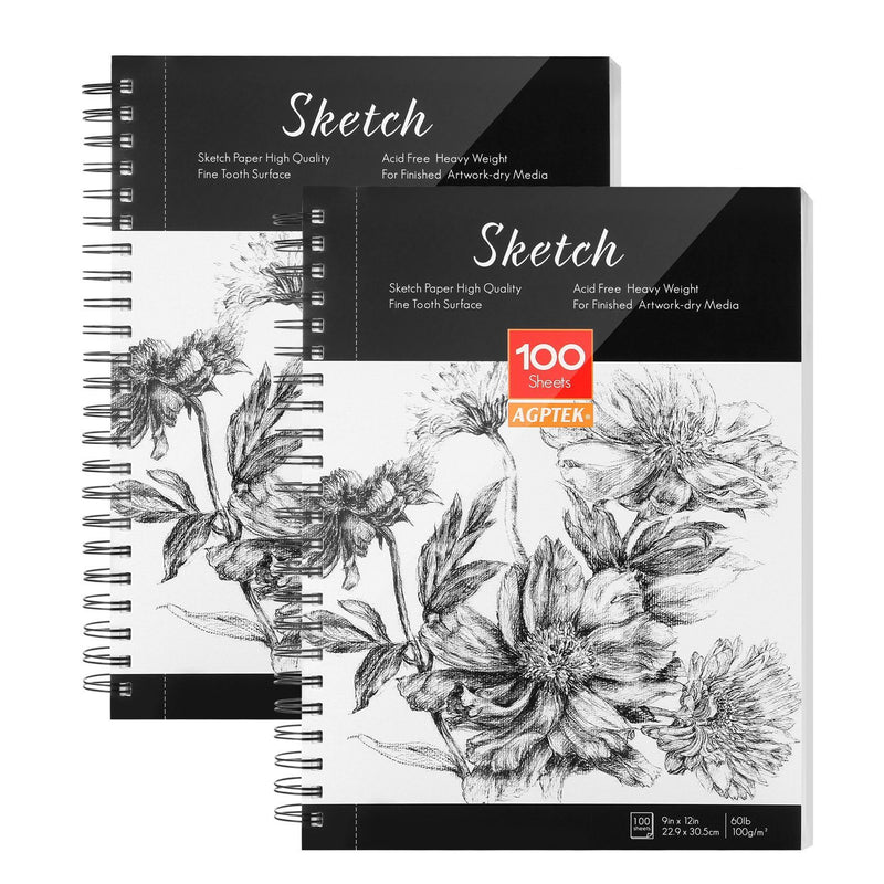 2-Pack: Art SketchBook 100 Pages for Writers Illustrators Art & Craft Supplies - DailySale