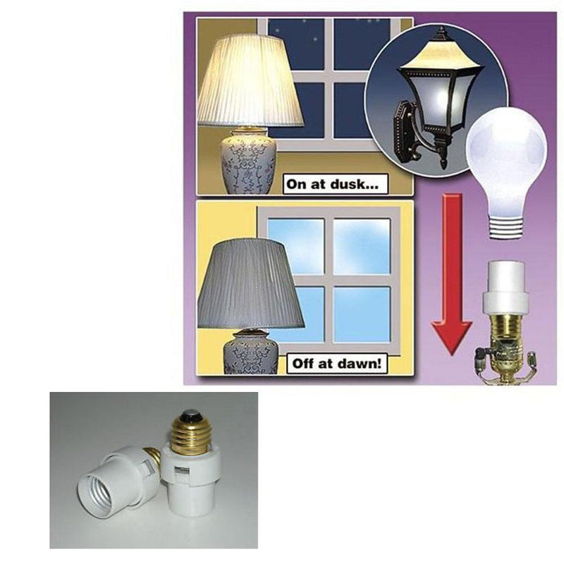 2-Pack: Automatic Lamp Sensors Dusk Dawn Security Light Bulb Socket Lighting & Decor - DailySale