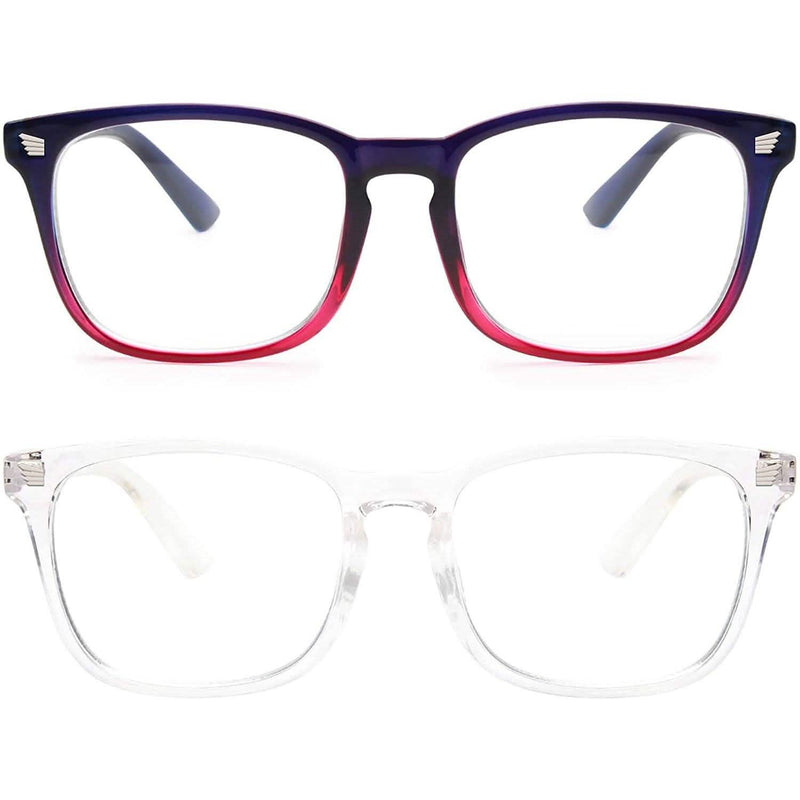 2-Pack: Blue Light Blocking Glasses Women's Shoes & Accessories Blue/Clear - DailySale