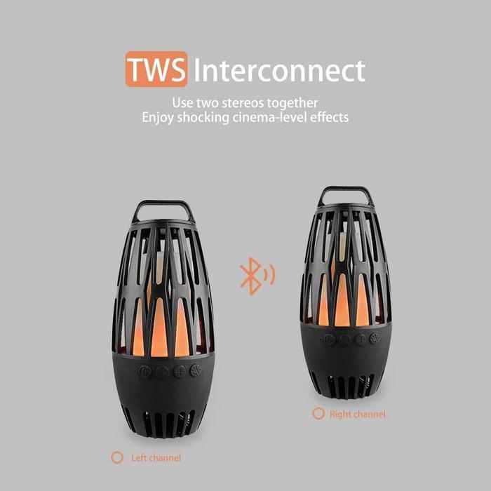 2-Pack: Bluetooth Speaker Set LED Table Lamp Tiki Torch Speaker with Animation Speakers - DailySale