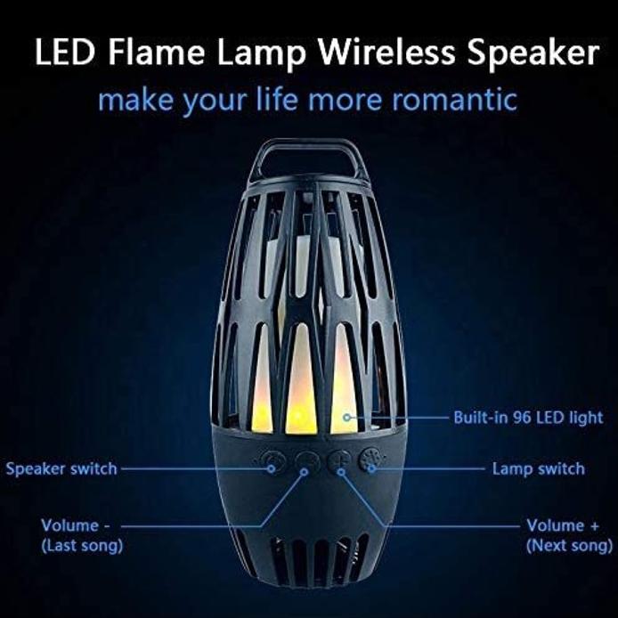 2-Pack: Bluetooth Speaker Set LED Table Lamp Tiki Torch Speaker with Animation Speakers - DailySale