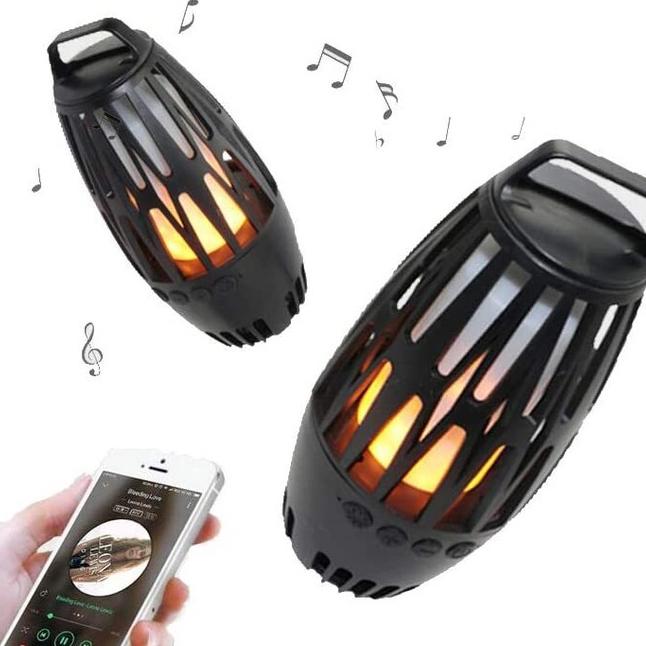 2-Pack: Bluetooth Speaker Set LED Table Lamp Tiki Torch Speaker with Animation Speakers - DailySale