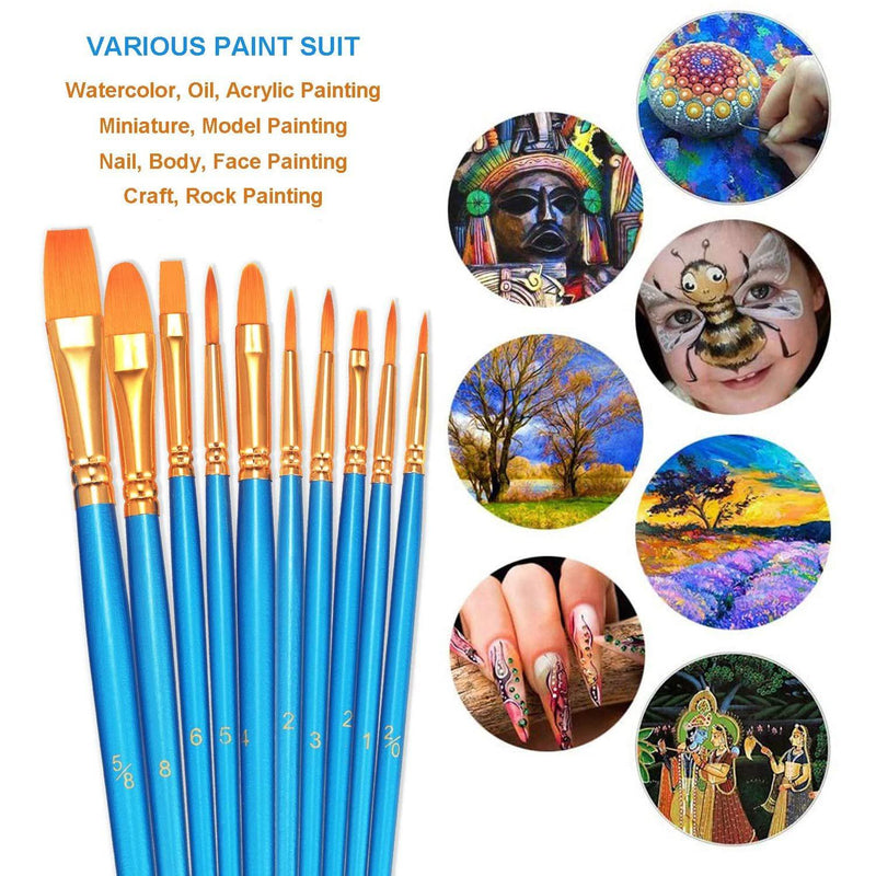 2-Pack: BOSOBO 10 Sizes Paint Brushes Set Everything Else - DailySale