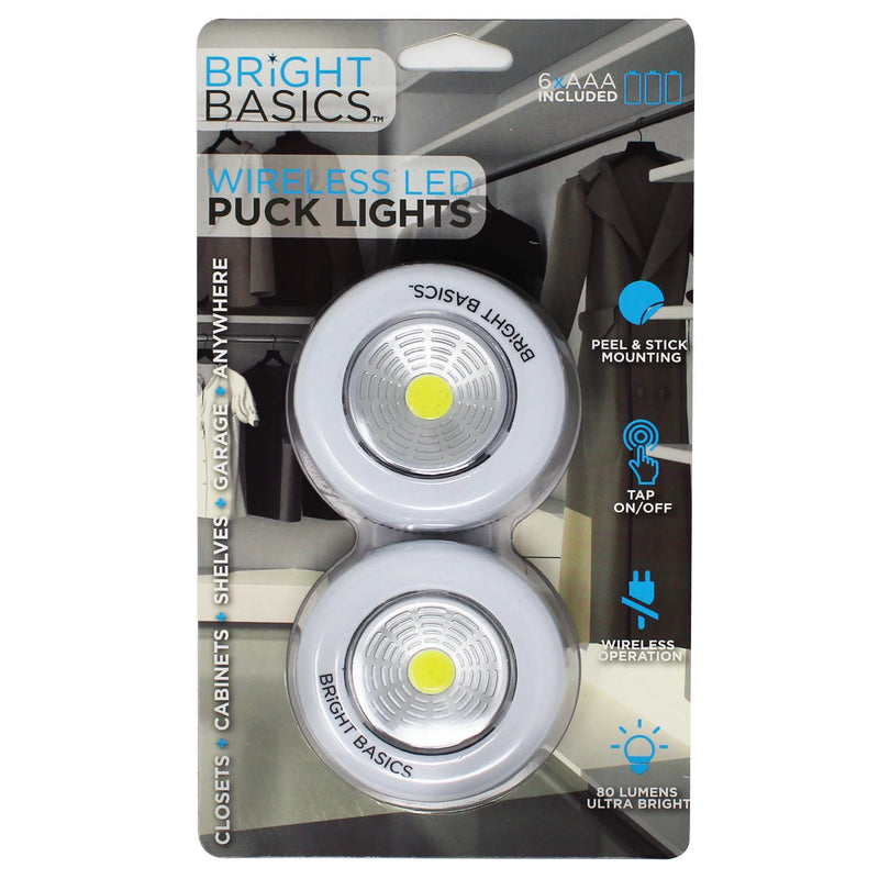 2-Pack: Bright Basics Ultra Thin Wireless LED Puck Lights Lighting & Decor - DailySale