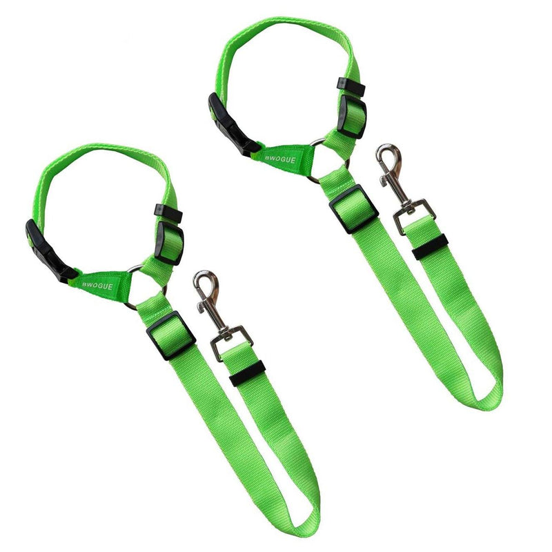 2-Pack: Bwogue Dog and Cat Safety Seat Belt Pet Supplies Green - DailySale