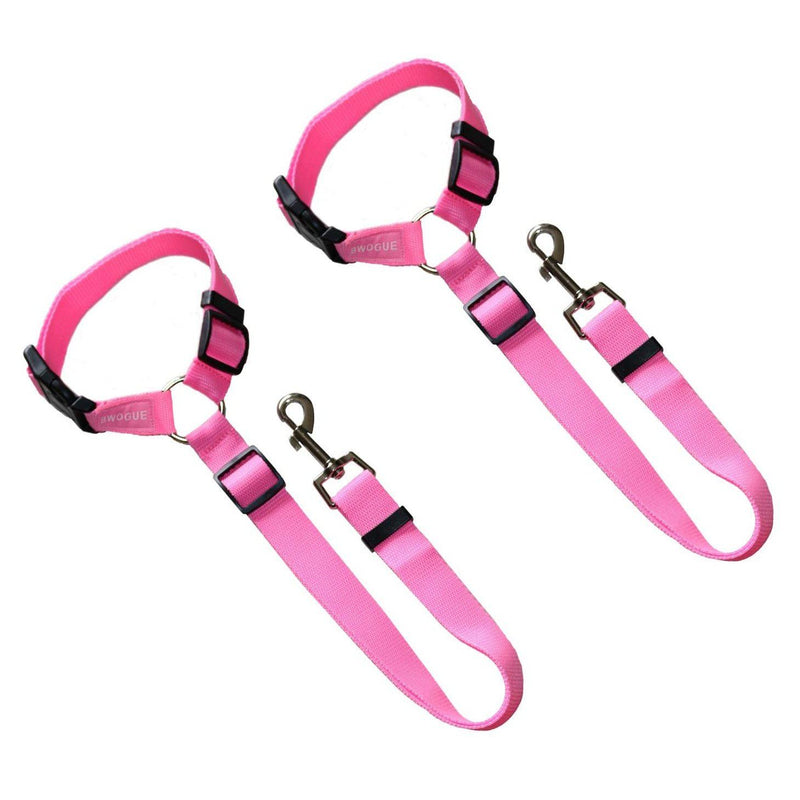 2-Pack: Bwogue Dog and Cat Safety Seat Belt Pet Supplies Pink - DailySale